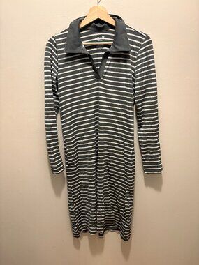 Wool& Bristol Thyme Green Striped Polo Dress